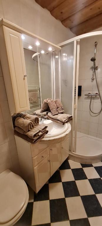 Koupelna v ubytování Appartement Gugganig