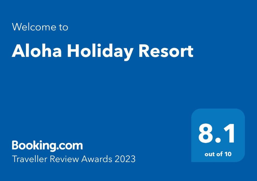 Certifikát, hodnocení, plakát nebo jiný dokument vystavený v ubytování Aloha Holiday Resort