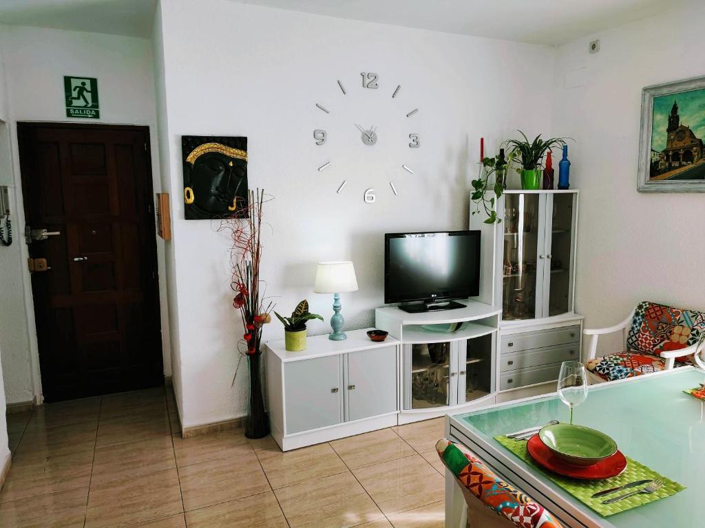 A television and/or entertainment centre at Apartamento La flor de Mayo