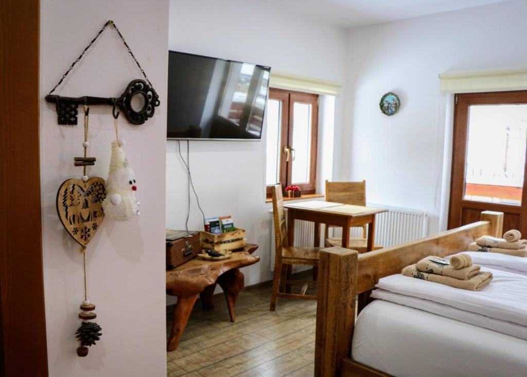TV a/nebo společenská místnost v ubytování Casa de oaspeti Kinga's Crown