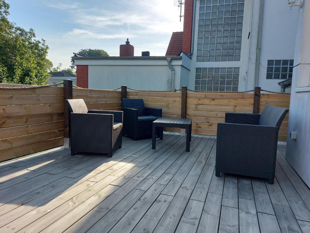 Balkón nebo terasa v ubytování Stadthaus mit Dachterrasse