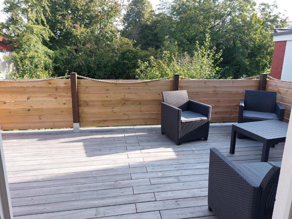 Balkón nebo terasa v ubytování Stadthaus mit Dachterrasse