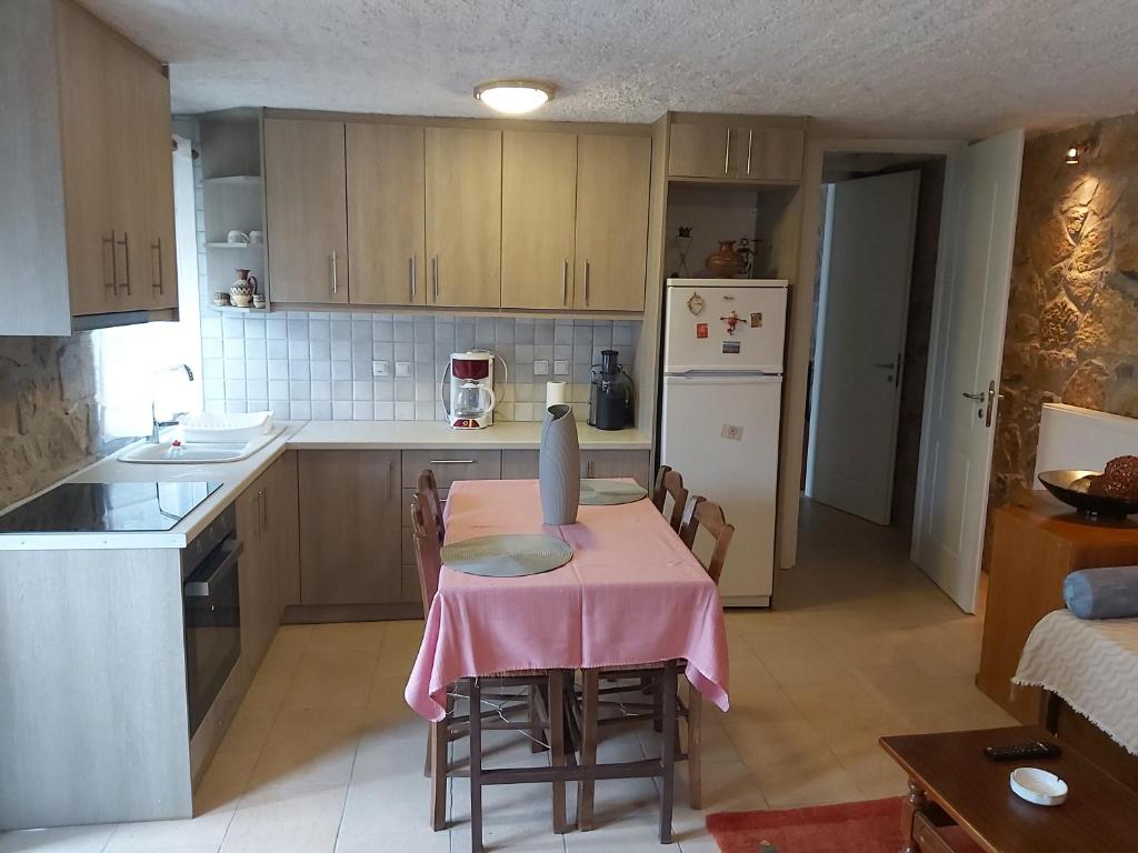 Kuchyň nebo kuchyňský kout v ubytování Stymfalia stone house