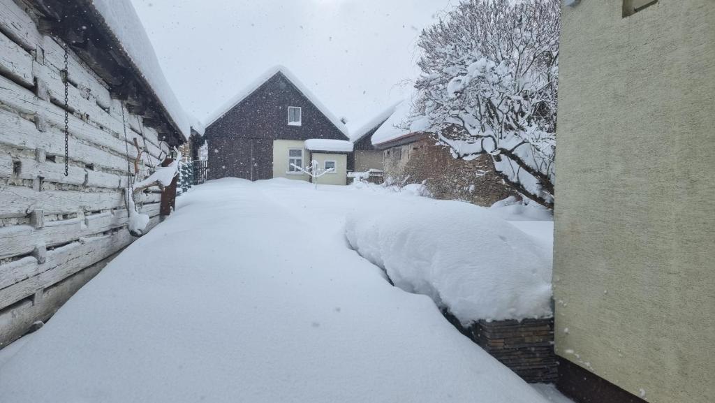 Chalupa U Miška during the winter