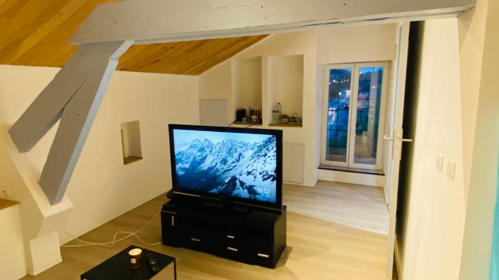 TV a/nebo společenská místnost v ubytování Studio Cros climatisé