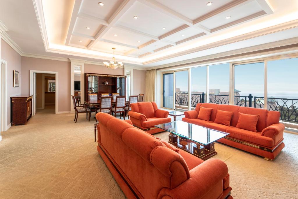 Posezení v ubytování Lotte Hotel Jeju