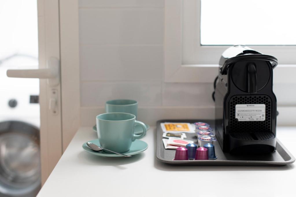 Coffee and tea making facilities at Felipe Antón Suites