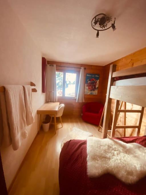 Postel nebo postele na pokoji v ubytování 3,5 pces - 80m2- Villars-sur-Ollon
