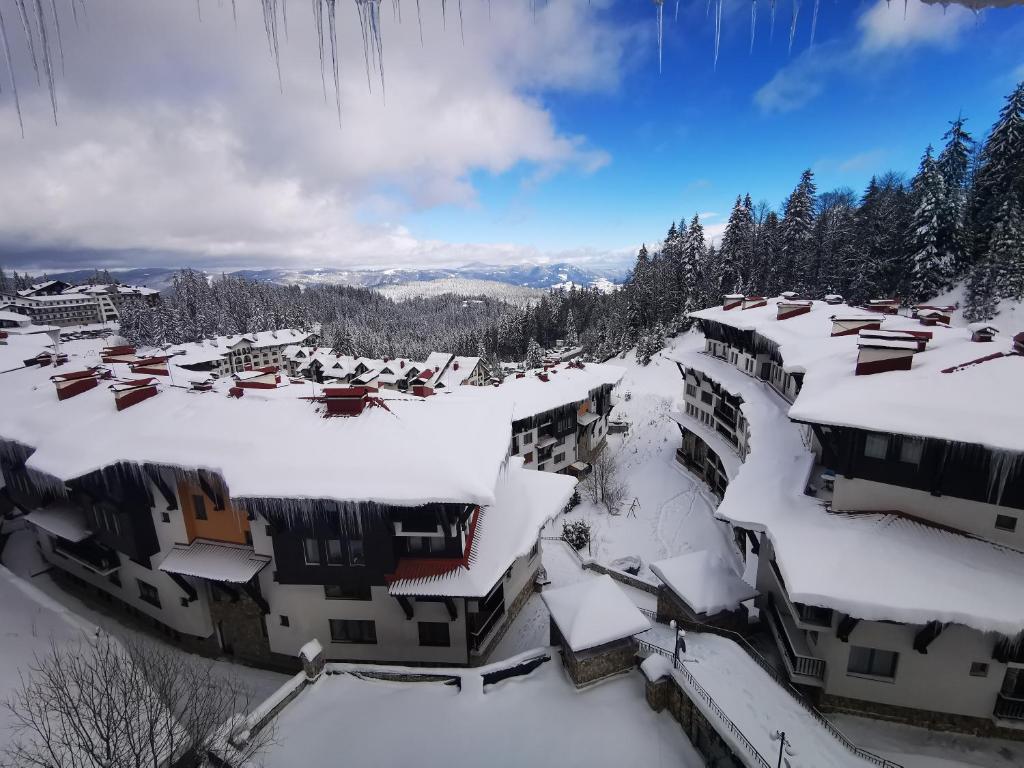 Viva 4 Apartment ski to the door complex Grand Monastery Pamporovo v zimě