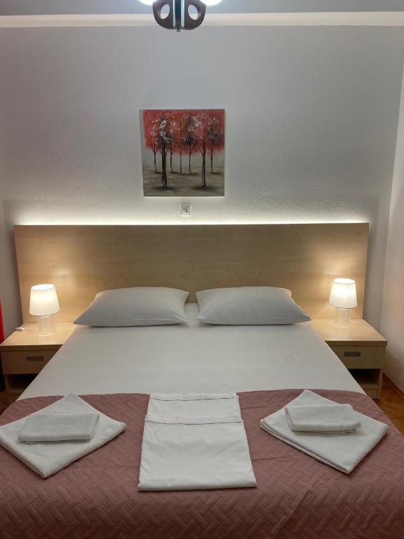 Postel nebo postele na pokoji v ubytování Apartmani Dragica