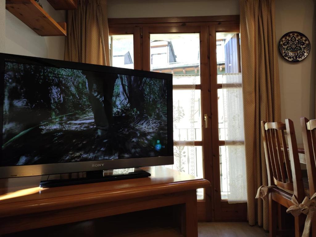 TV a/nebo společenská místnost v ubytování Apartamento en Benasque Casa Siñantonio - InmoCyma