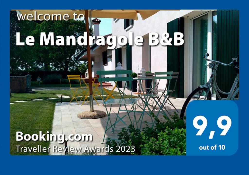 Una señal que dice bienvenida a la manabase bbbb en Le Mandragole B&B en Roncade