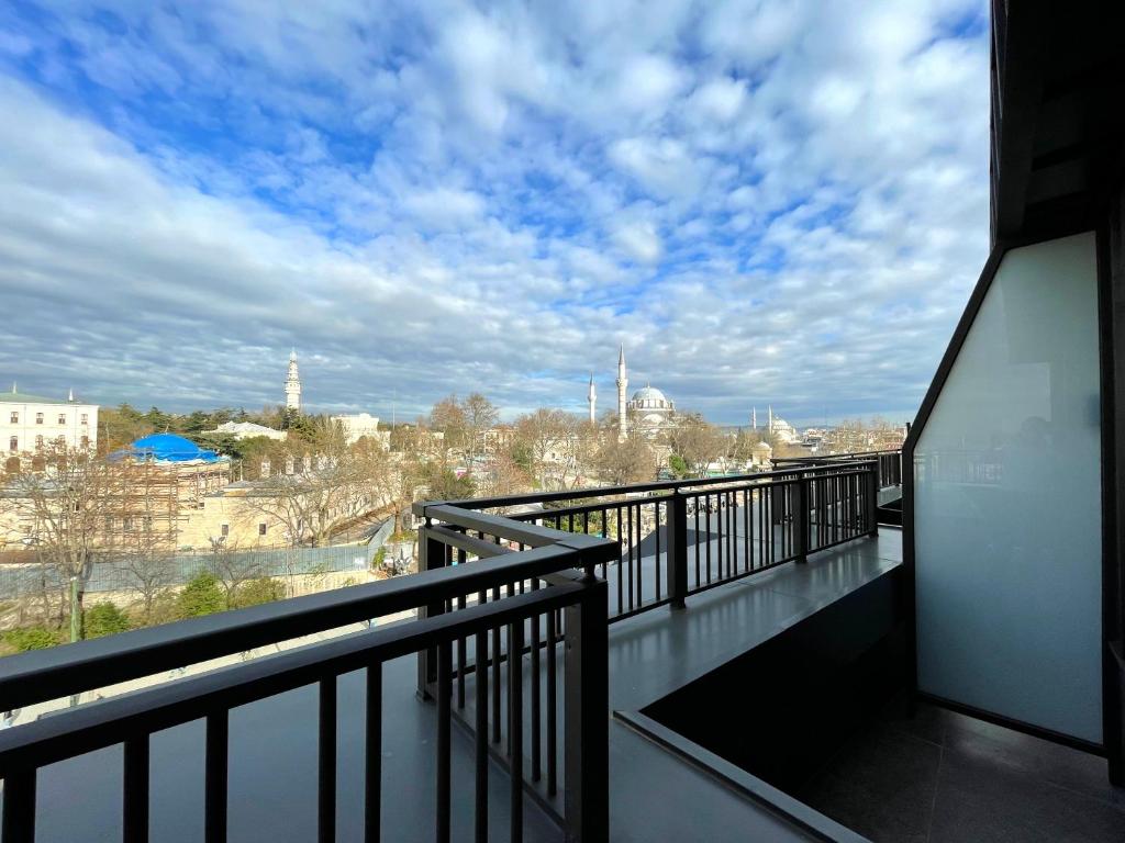 a balcony with a view of a city at Edition Old City Hotel in Istanbul