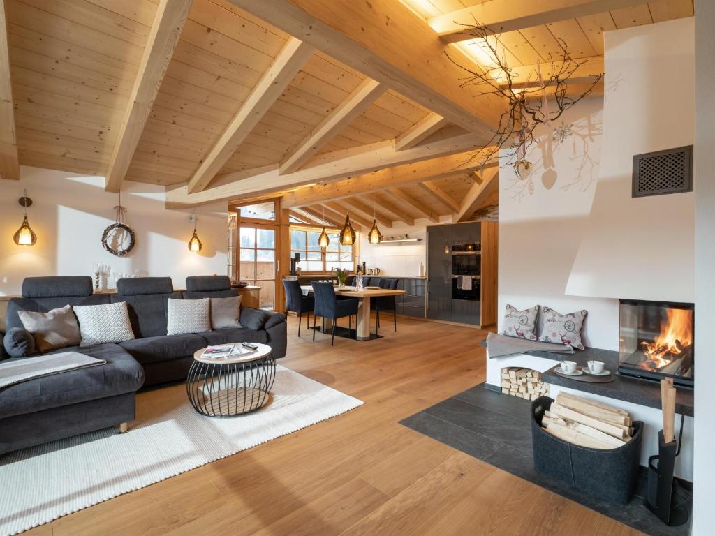 Χώρος καθιστικού στο Luxusappartement Alpenliebe