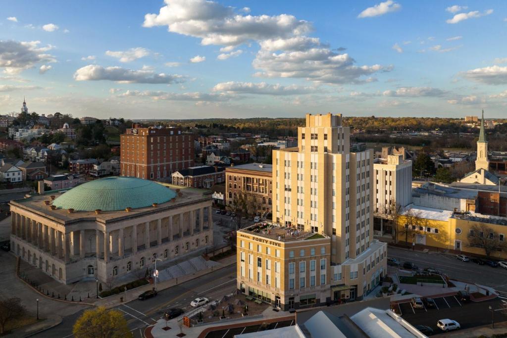 an aerial view of a city with buildings at Hotel Forty Five, Macon, a Tribute Portfolio Hotel in Macon