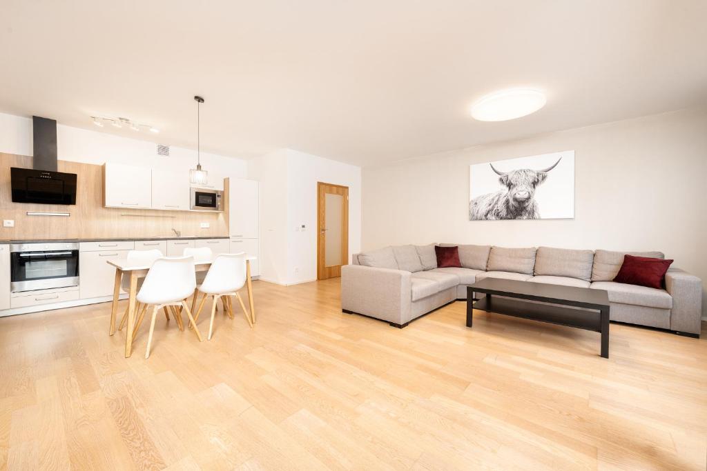 Kuchyň nebo kuchyňský kout v ubytování Mill Apartments
