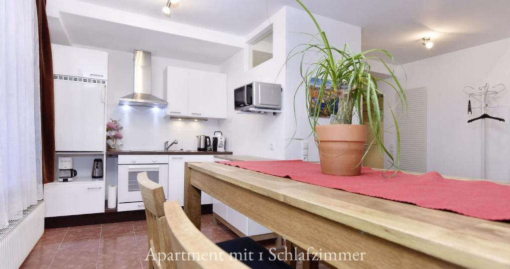 Kuchyň nebo kuchyňský kout v ubytování Astoria Apartments