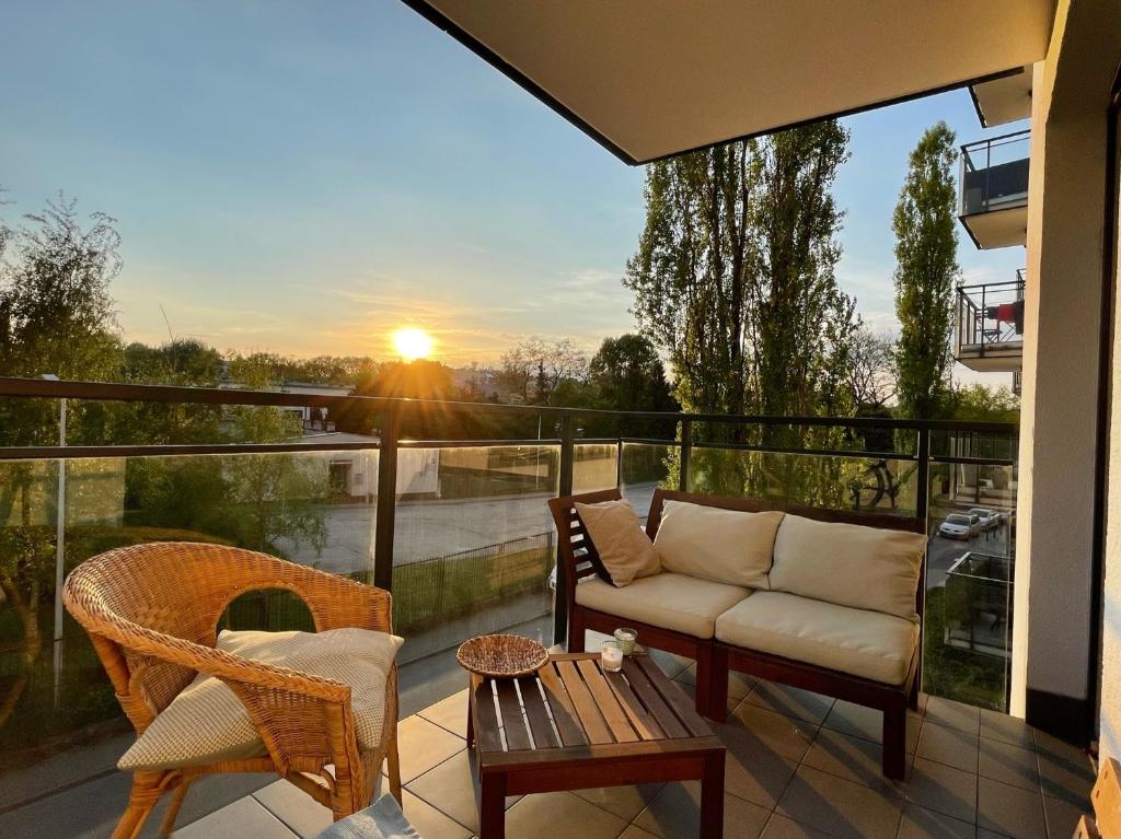 Balkón alebo terasa v ubytovaní Royal Park Łazienki - Terrace Boutique Apartment