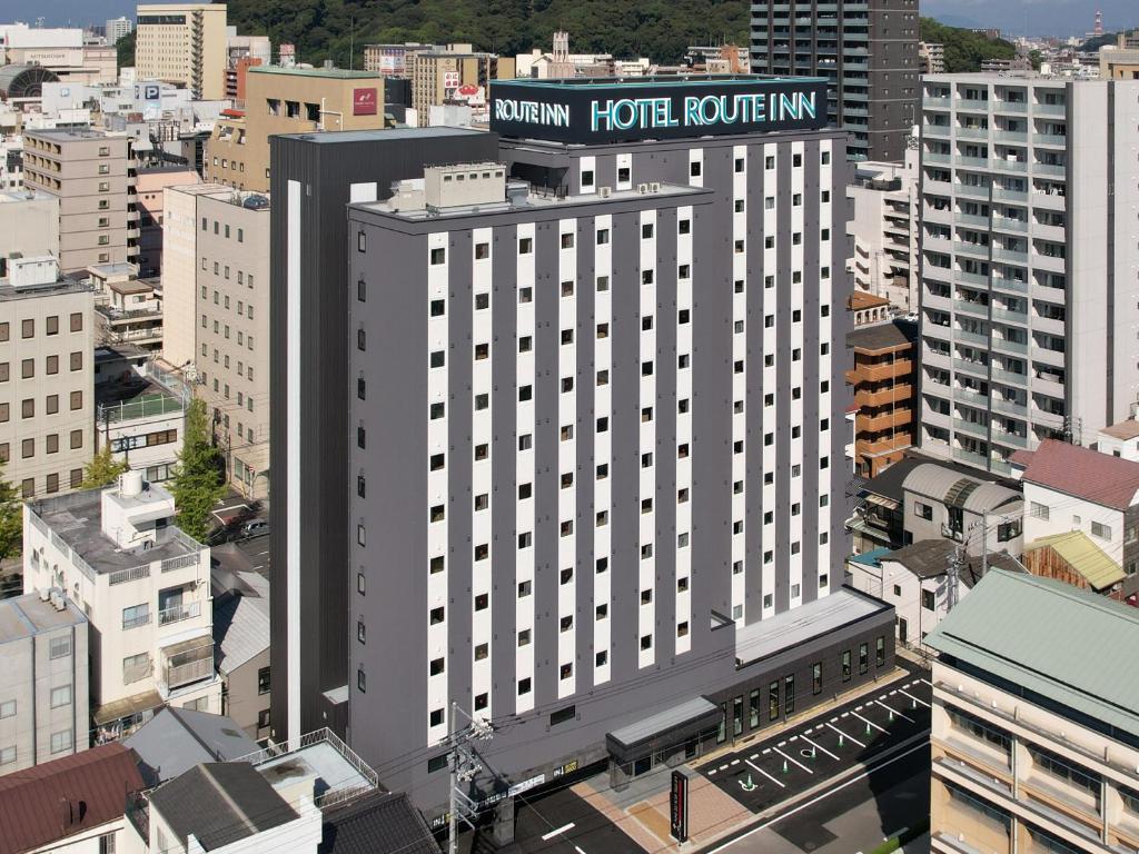 an aerial view of the horn hotel roeland at Hotel Route Inn Matsuyama -Katsuyama Dori- in Matsuyama