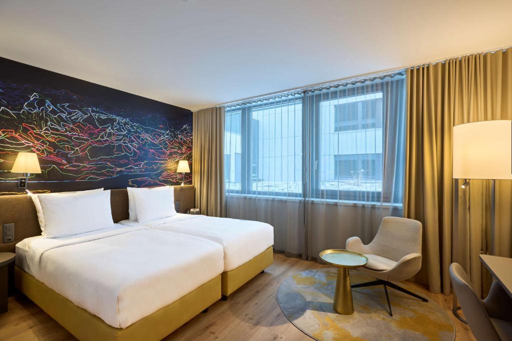 Cama o camas de una habitación en Radisson Blu Hotel, Lucerne