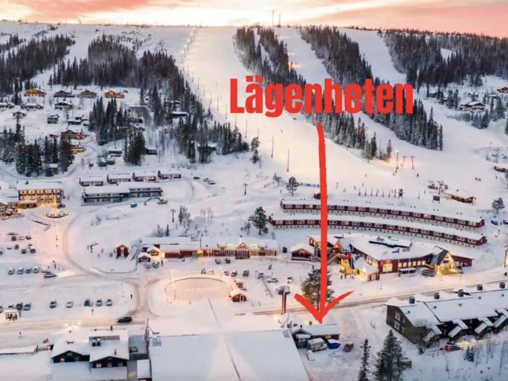 Mysig Lägenhet mitt på Sälfjällstorget зимой