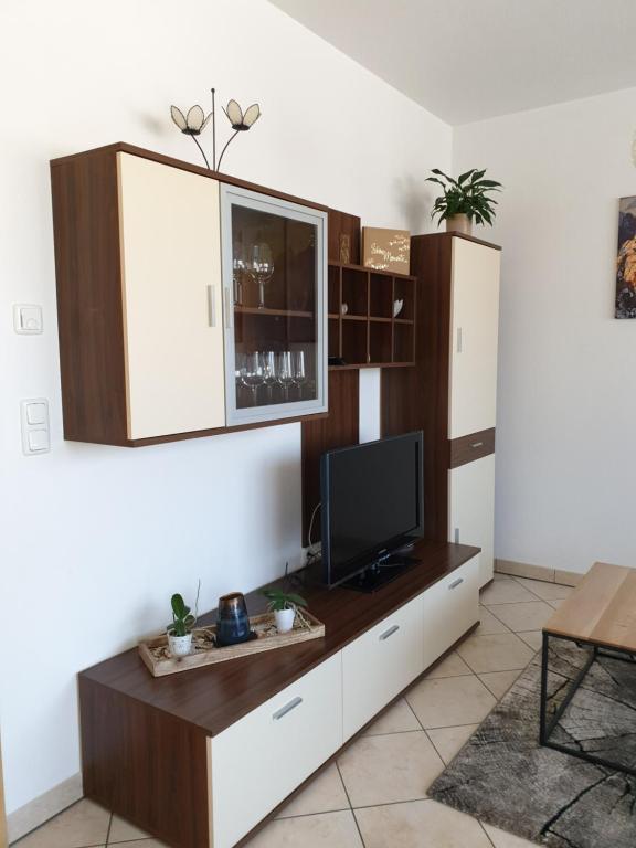 TV a/nebo společenská místnost v ubytování Ferienwohnung Bergsteiger