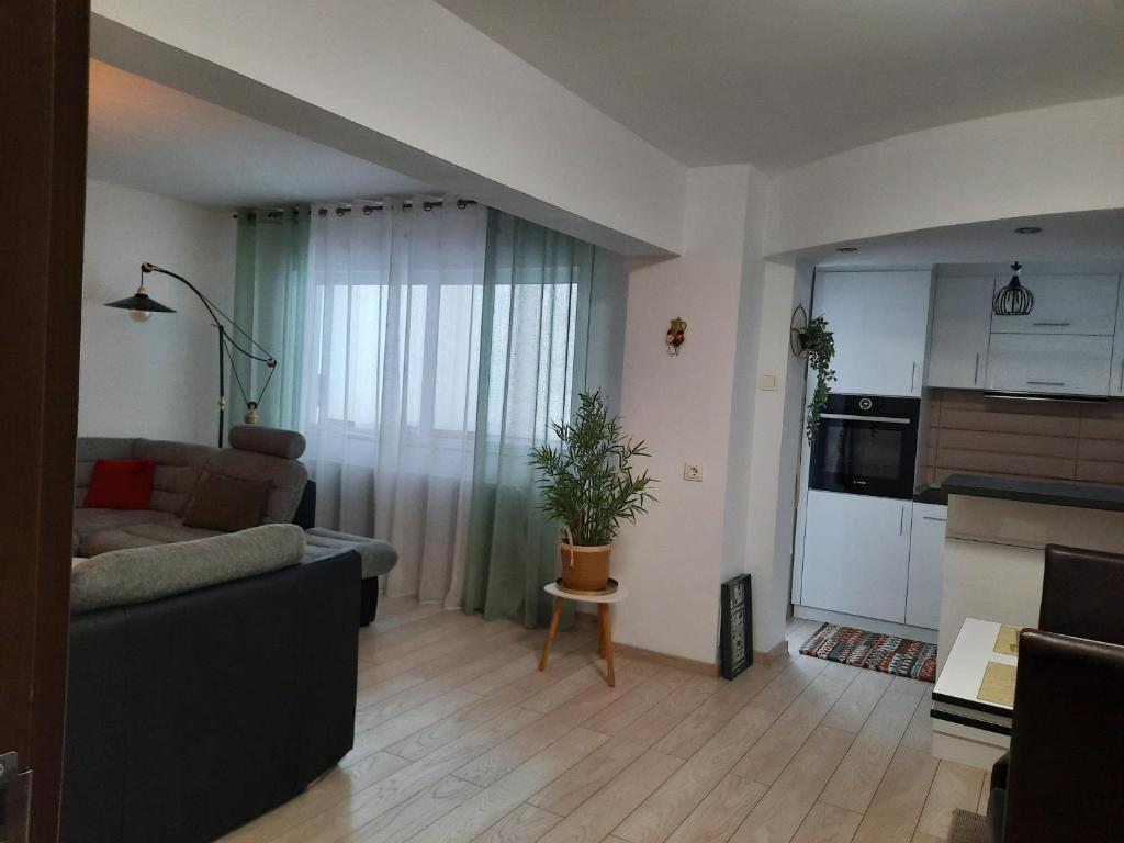 Kuchyň nebo kuchyňský kout v ubytování Apartament Elena