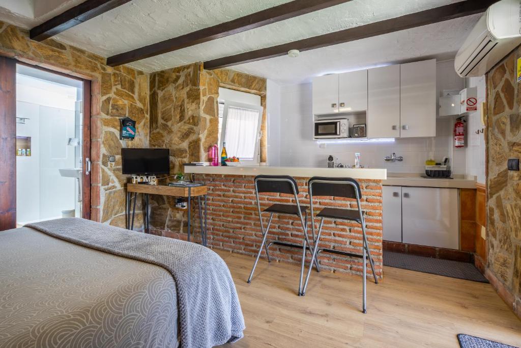 Kuchyň nebo kuchyňský kout v ubytování Sunny Studio Nerja