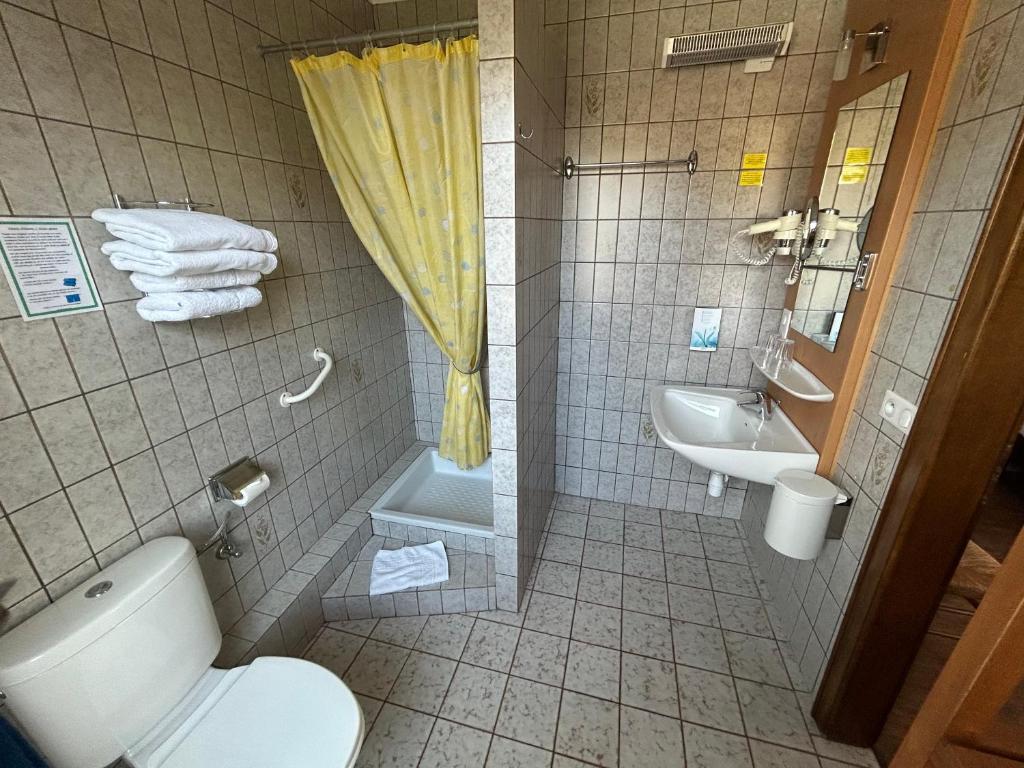 Koupelna v ubytování Auberge Des Mésanges