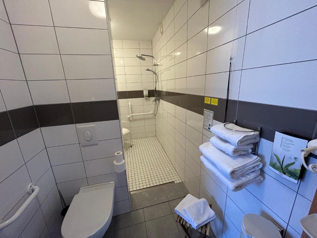 Koupelna v ubytování Auberge Des Mésanges