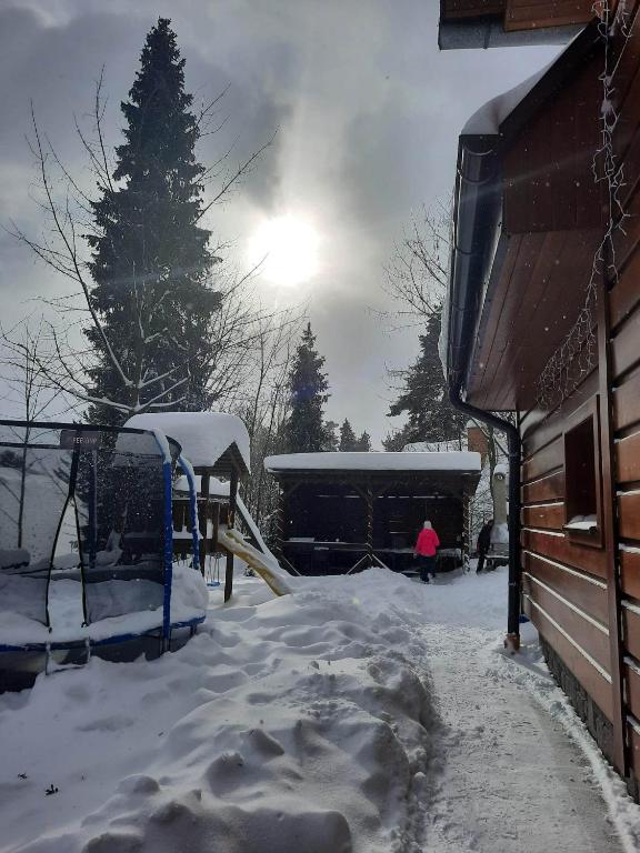 Chata Klaudia during the winter