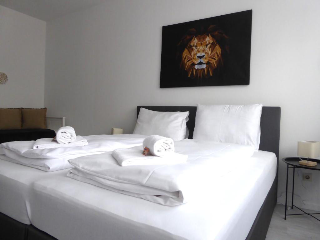 Posteľ alebo postele v izbe v ubytovaní Wohhhlfühl Appartement im Zentrum Graz