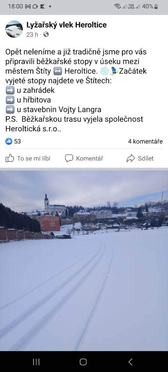 Chata Štíty v zimě