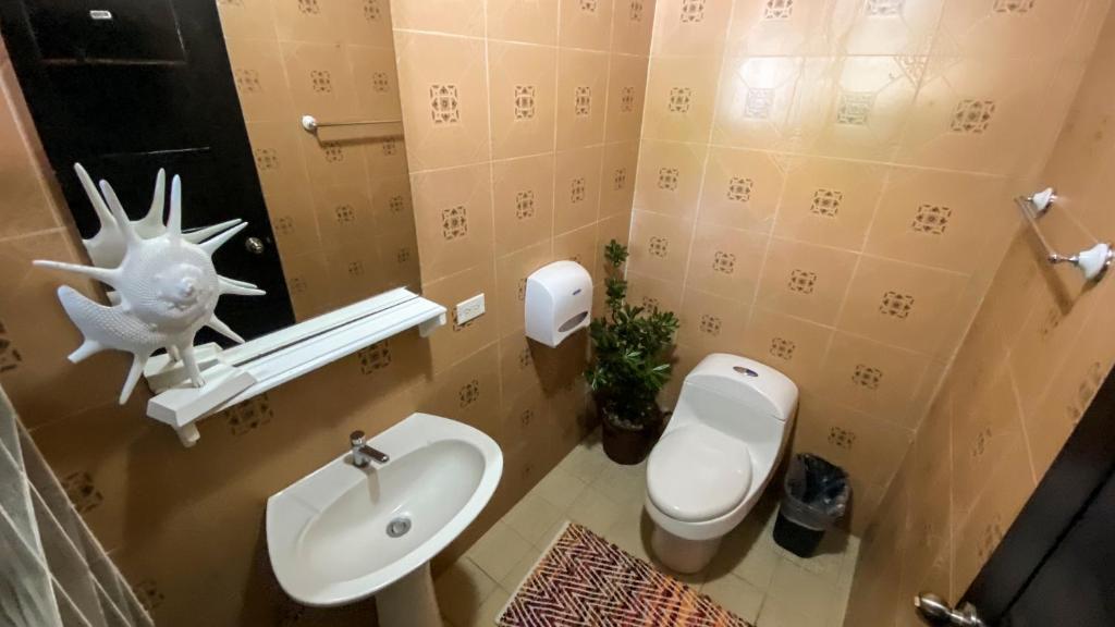 Bilik mandi di Roxy's Bed & Breakfast
