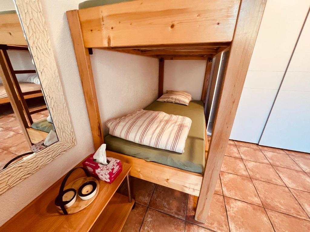Postel nebo postele na pokoji v ubytování Gîte la Cigale