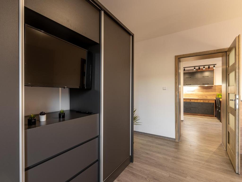 Kuchyň nebo kuchyňský kout v ubytování Apartmány Lucie