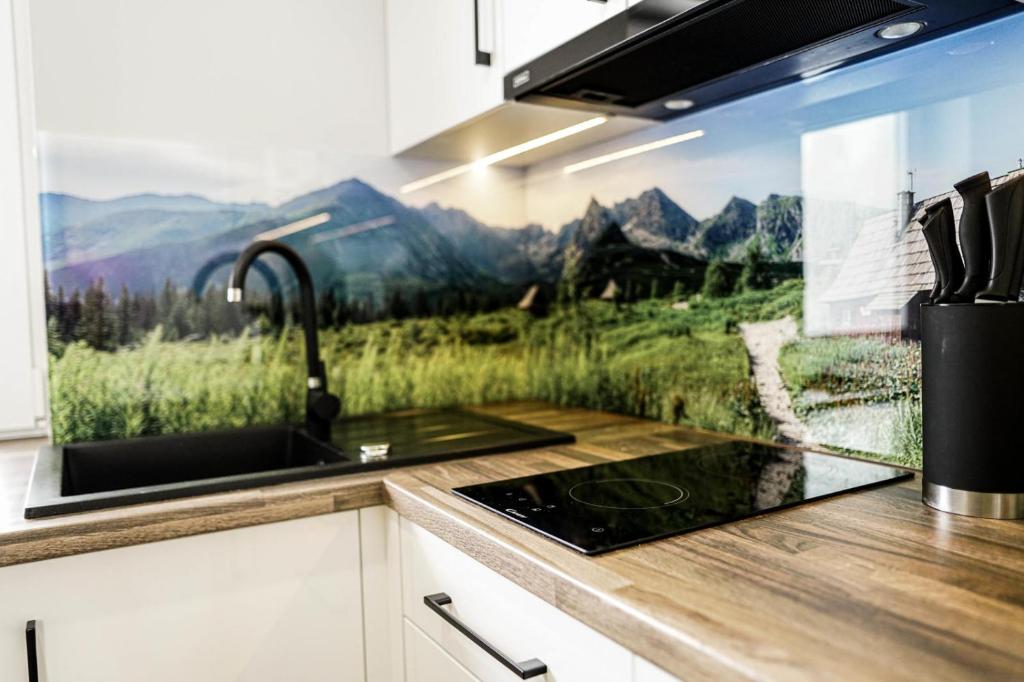Kuchyňa alebo kuchynka v ubytovaní Domek na Zrąbku Pod Gubałówką