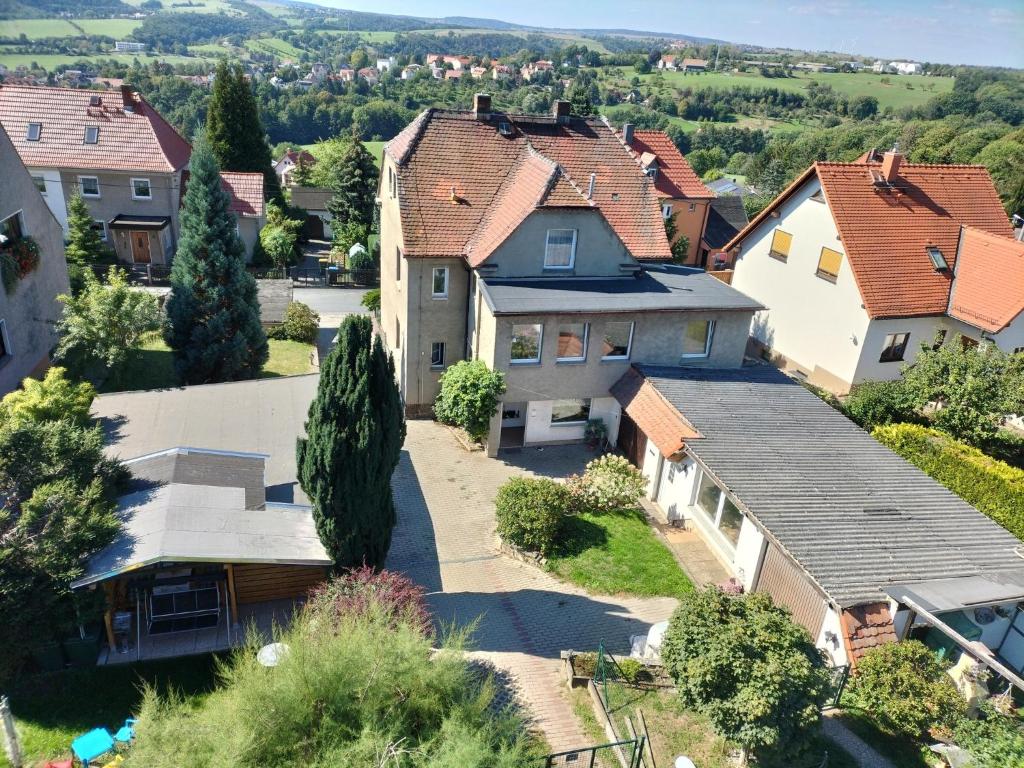 an aerial view of a village with houses at FeWo Zur Alten Drechslerei in Freital