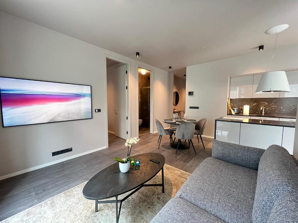 Kuchyň nebo kuchyňský kout v ubytování Modern Apt in Central Reykjavík