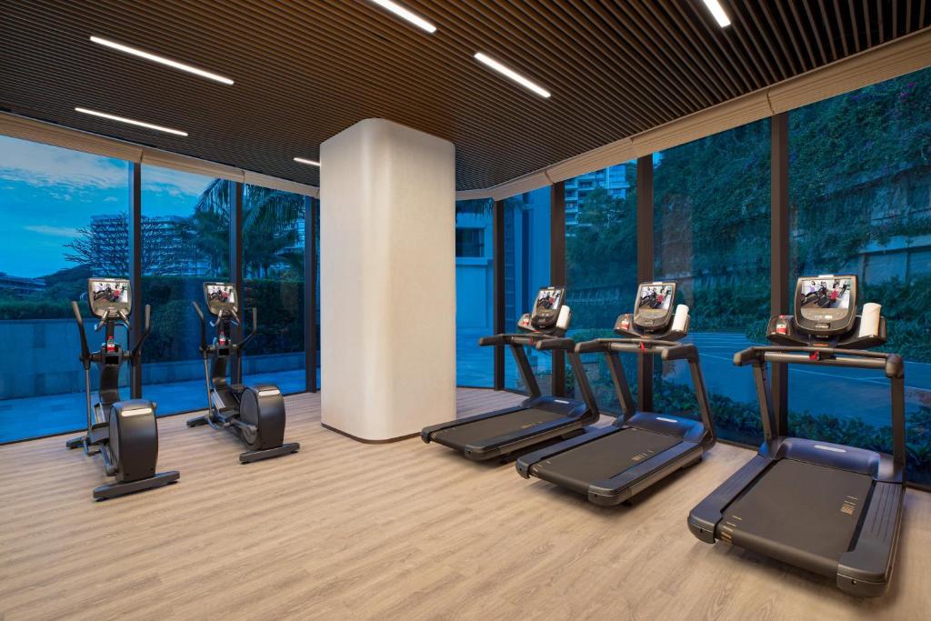 Fitness centrum a/nebo fitness zařízení v ubytování Ascott Dadonghai Bay Sanya