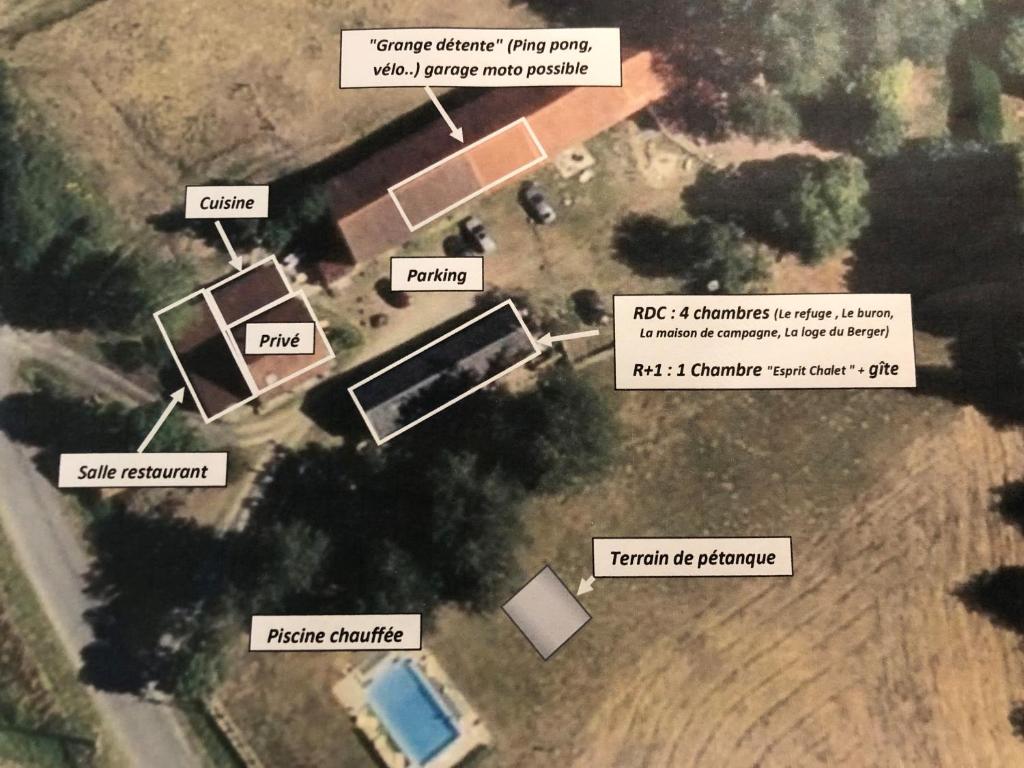 Maison d'hôtes Ourdeaux et Gite Chez Rouchon - Tweepersoonskamer Met Uitzicht Op Het Zwembad