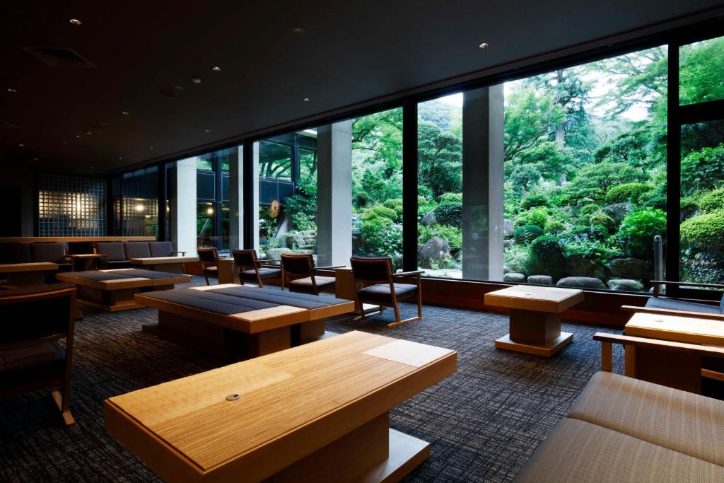 Posezení v ubytování Yoshiike Ryokan