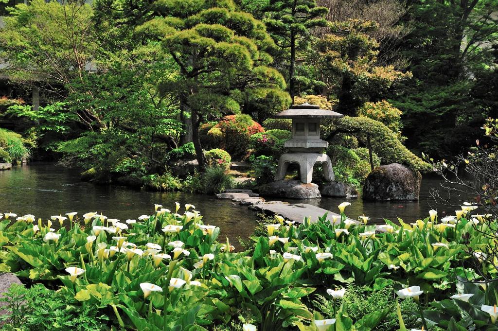 Zahrada ubytování Yoshiike Ryokan