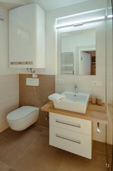Koupelna v ubytování Mein Appartement Nr.9