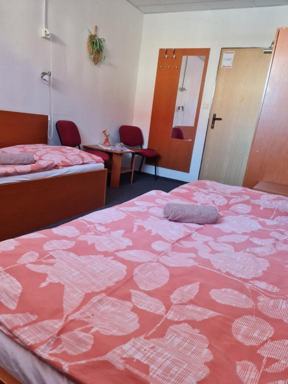 Postel nebo postele na pokoji v ubytování Penzion Olympia