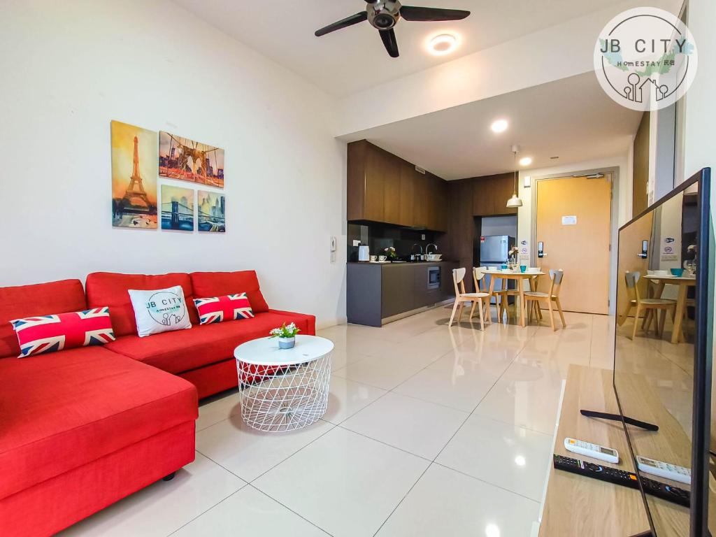Posezení v ubytování Grand Medini Suites by RR JBcity