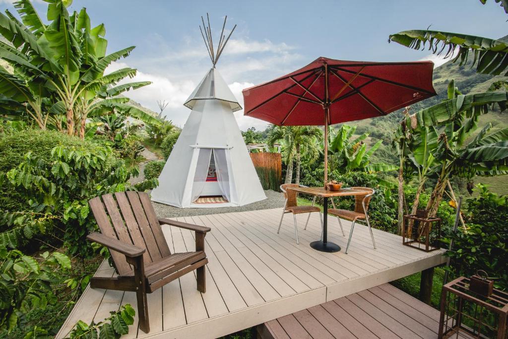 Zahrada ubytování Cerro Tusa Glamping