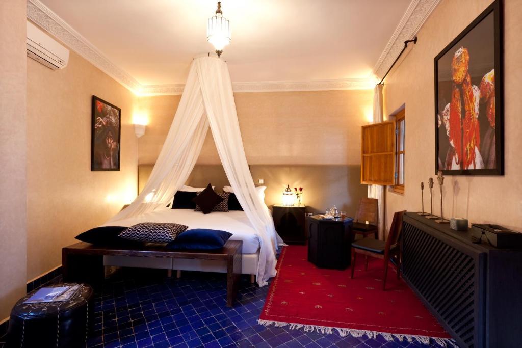 Postel nebo postele na pokoji v ubytování Hotel & Spa Riad El Walaa