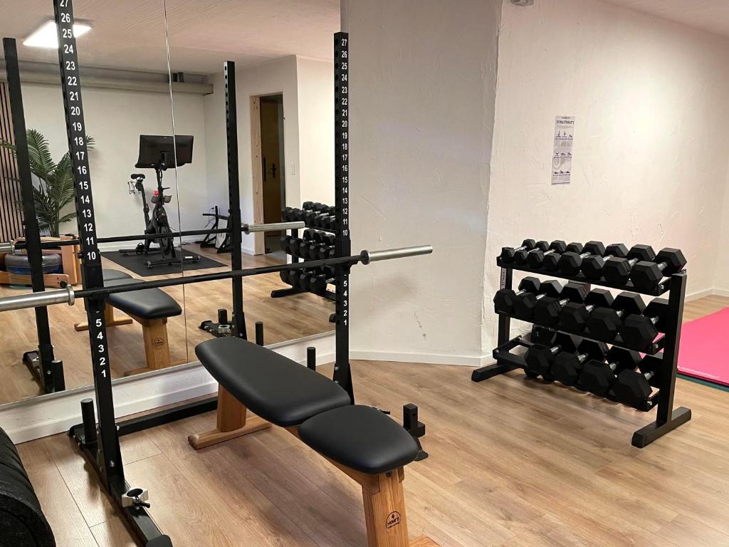 Fitness centrum a/nebo fitness zařízení v ubytování Landhaus Obermaiselstein "THE VIEW"