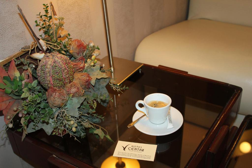 Příslušenství pro přípravu čaje a kávy v ubytování Hotel Centar